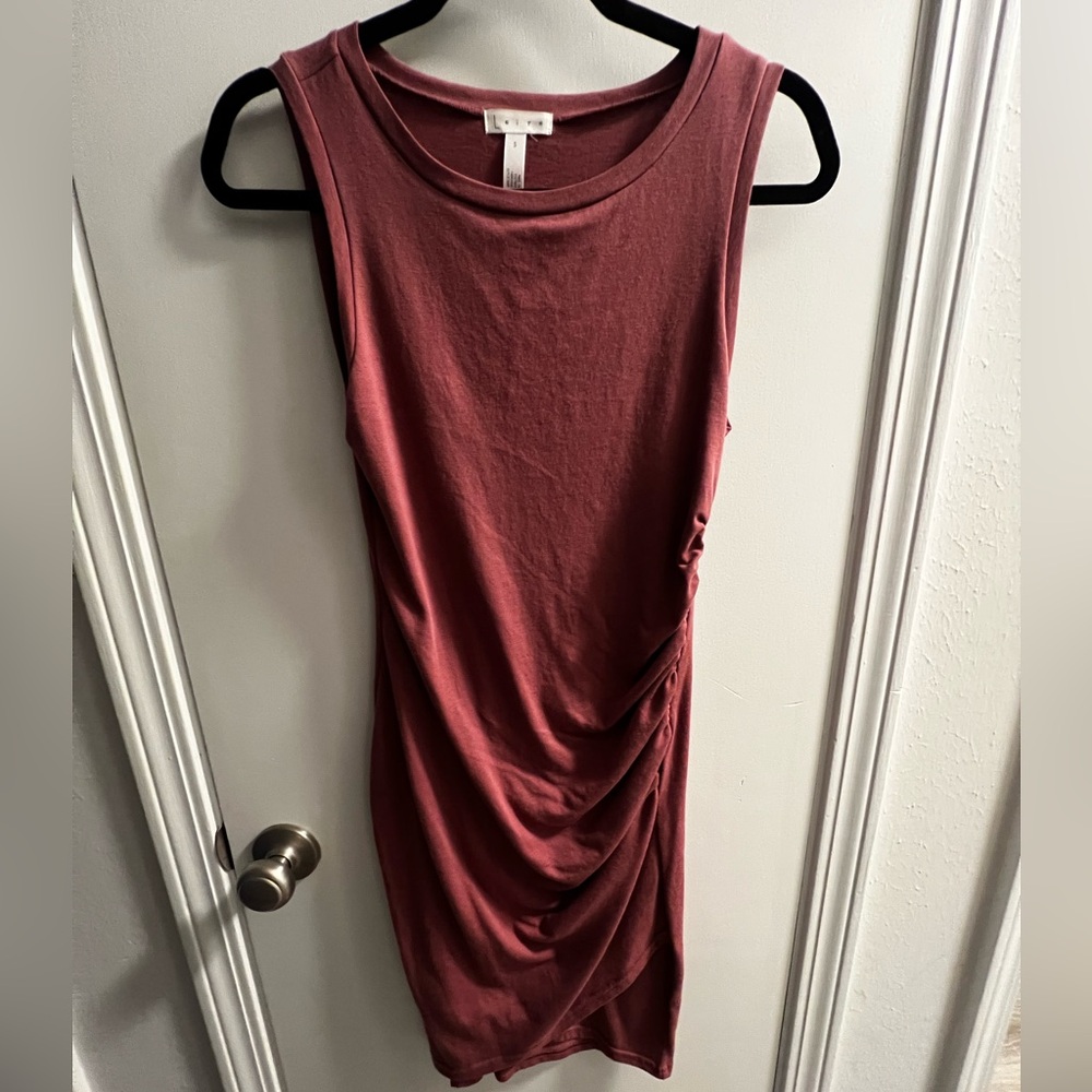 Leith Bodycon Ruched Mauve Sleeveless Dress Size S - Picture 1 of 6